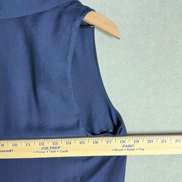 Anthropologie Women’s Navy Sleeveless Duster Cardigan Vest Waist Tie size XS/S - Picture 3 of 11